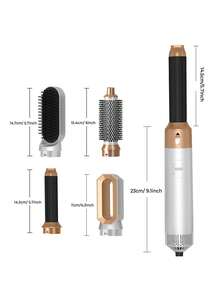 JMMO 5-In-1 Hot Air Brush, Straightening, Curling, Smoothing, Blow Drying, Versatile Styling Tool, Ideal For Travel And Holiday Gifts