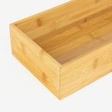 Bamboo Desk Organizer With 3/6/9 Compartments - Sturdy Rectangular Storage Box For Arts And Crafts Tools, Rectangular Wooden Divider Tray, 12 X 8 Inches, Tray With 3/6/9 Compartments, Perfect For Home Or Office Organization, Desk Drawer Organizer - 1 Grid 17.8*9*6.5 - View 4