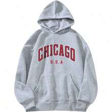 Women's Oversized Sweatshirts Graphic Vintage Hoodie Cute Los Angeles California Pullover Crewneck Fashion Outfits Queen Womens Oversized Hoodies Hoodies Workout Hoodies Novelty Hooded Sweatshirt With Pocket2025 - 灰色 - 查看 1