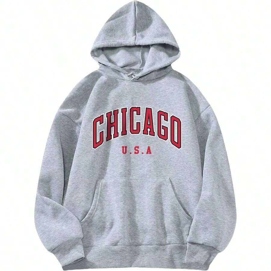 Women's Oversized Sweatshirts Graphic Vintage Hoodie Cute Los Angeles California Pullover Crewneck Fashion Outfits Queen Womens Oversized Hoodies Hoodies Workout Hoodies Novelty Hooded Sweatshirt With Pocket2025 - 灰色 - 查看 1