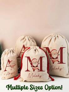 Personalised Santa Sack - Custom Christmas Sack - Personalised Christmas Toy Sack - Name & Initial Christmas Reindeer - Christmas Gifts. Christmas Gifts, Large Santa Sack, Christmas Stocking Sack, Holiday Gift Bag, Personalized Christmas Sack, 2025 Family Gifts, Santa Gifts. Custom Initial Christmas Santa Sack, Personalized Xmas Gift Pouch, Monogrammed Drawstring Bag - Multicolor - View 4