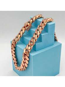 Cuban Link Chain 14MM-22MM Solid Handmade Jewelry Miami, Gift Birthday Fathers Day Anniversary, HipHop Jewelry, Rose Gold Plated, Gift For Him - 16MM (0,62 inch) - Xem 5