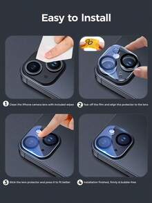 5 件相机镜头保护膜/保护壳，防刮，兼容 Apple 11 及以上系列，包括 11/12/13/14/15/16/16 Plus/16 Pro/16 Pro Max/17/17 Air/17 Pro/17 Pro Max 适用于日常防护、办公室、家用手机相机盖防水防震防摔防刮 - 無色 - 查看 8