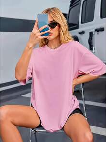 Shirt Premium T-Shirt Yarn 30.1 Basic Unisex Premium - 粉色 - 查看 1