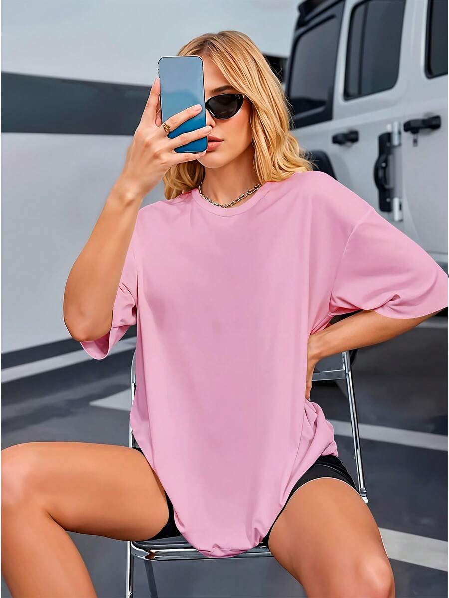 Shirt Premium T-Shirt Yarn 30.1 Basic Unisex Premium - 粉色 - 查看 1