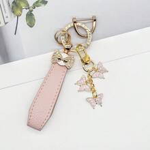 TTOBS 1件精緻汽車鑰匙圈附可愛花朵吊飾，耐用時尚百搭女款鑰匙環 - 彩色 - 查看 23