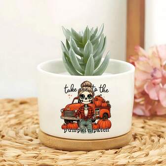 Garden Vase Fall Gift - Decorative Planters For Plant Lovers, Indoor & Outdoor Plant Pots, Ceramic Planters, Succulent Planters, Plant Stand, And Unique Home Decor - Ideal For Living Room, Patio, And Front Porch; Great For Birthdays, Christmas, And Mother's Day