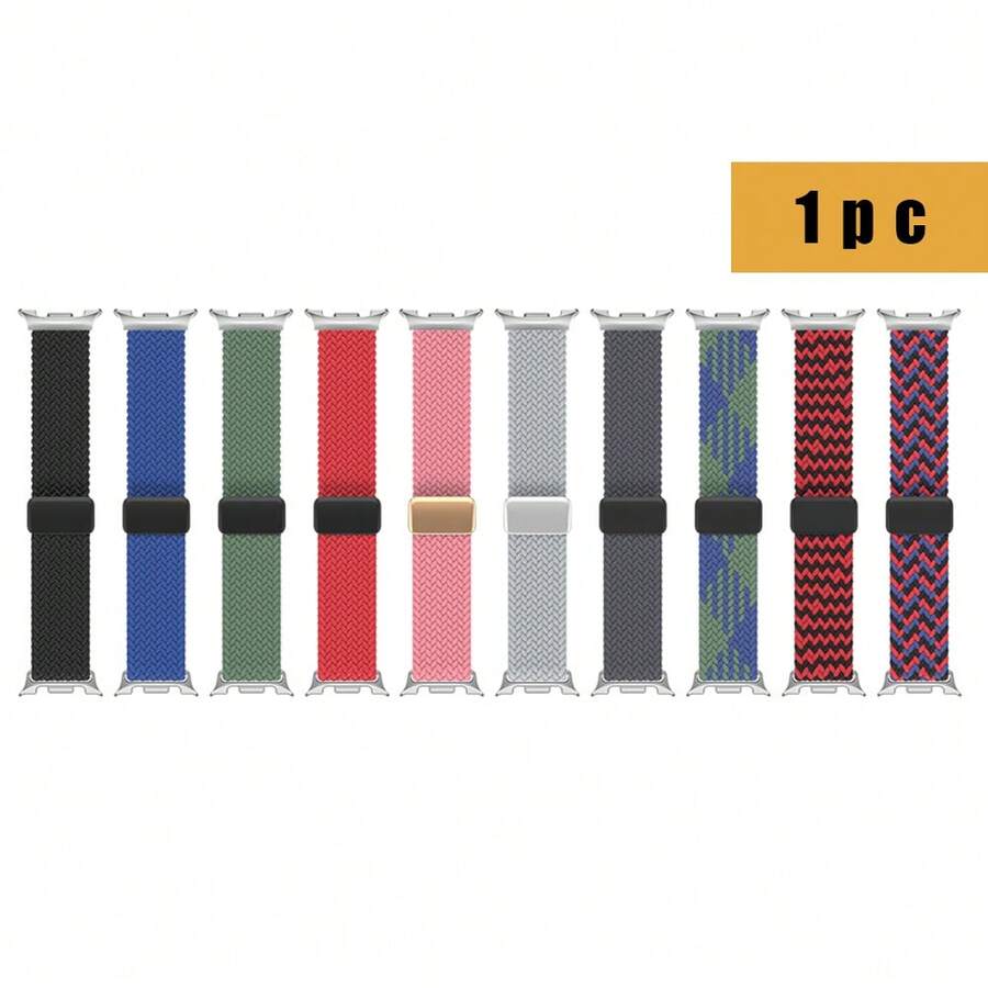 Correa de reloj clásica, minimalista y de moda con cierre magnético tejido, diseño magnético ajustable para un uso fácil