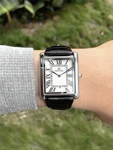 Pablo Raez 1 Piece Vintage Men's Watch Original Charming Silver Jewelry Non-Fading Watch Stainless Steel Fashion Design Beach Accessory Top Brand New Men's Summer Watch 50 Meters Waterproof Roman Numeral Display With Date Casual Quartz Watch Brown Microfiber Leather Bracelet Calendar White Dial Men's Luxury Watch