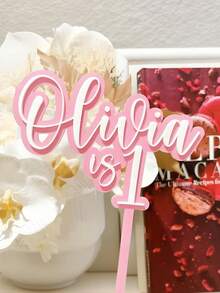 1 chiếc phụ kiện trang trí bánh kem bằng acrylic cá nhân hóa, có thể tùy chỉnh tên và số - Trang trí tiệc sinh nhật, không cần điện, thiết kế nhẹ, phù hợp cho bánh kem, bánh cupcake và các món tráng miệng, đồ dùng tiệc tùng | Mũ trang trí bánh kem cá nhân hóa | Phụ kiện trang trí nhẹ - Nhiều màu - Xem 4