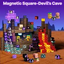 78/100/200 Stücke magnetisches Bauklötze Spielzeug Set, Höhlenwelt Thema, Baue deine eigene magnetische Welt, MINT sensorisches Lernspielzeug, 3D kreatives magnetisches Konstruktionsspielzeug, ideales Geschenk für Geburtstag/Klassenzimmer/Feiertage für Kinder (Einige Zubehörfarben können variieren)