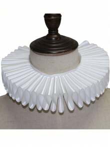 Handmade Pleated Faux Collar Ruff Collar Renaissance Elizabethan Neck Ruffle Photography Props For Dance Parties