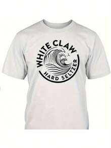 Men White Claw Graphic T-Shirt Hard SELTER Design Cotton Crew Neck Short Sleeve Breathable Comfortable For Summer Casual Wear - 黑色 - 查看 1