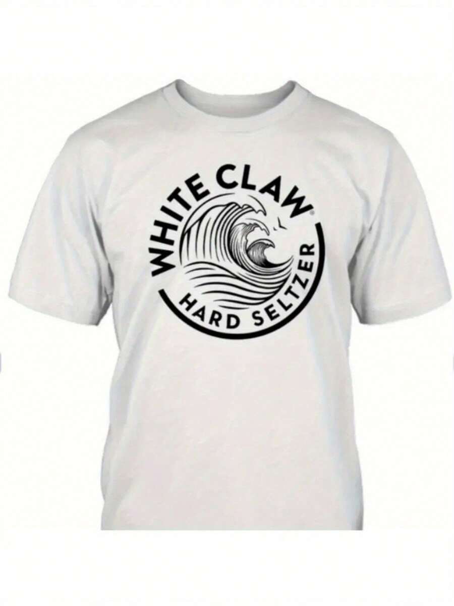 Men White Claw Graphic T-Shirt Hard SELTER Design Cotton Crew Neck Short Sleeve Breathable Comfortable For Summer Casual Wear - 黑色 - 查看 1