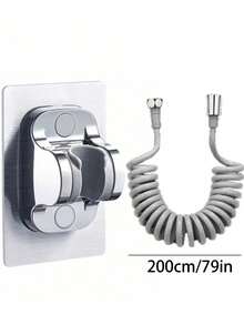 Set de 3 pulverizatoare de bideu portabile, pulverizator de bideu pentru toaletă montat pe perete cu debit de apă reglabil, furtun flexibil de 79 inci și suport, pentru curățarea băii, igiena personală și spălarea toaletei, sporește confortul curățării băii, instrument de curățare multifuncțional, accesoriu esențial pentru baie