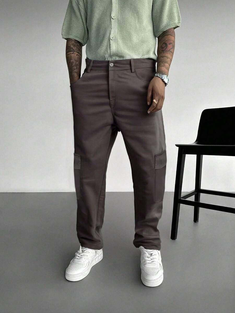 1pc Men's Multi-Pocket Cargo Pants, Casual Loose Fit Trousers For Daily Commute, Workout, Outdoor, Hiking, Fitness, Jogging, Relaxed Straight Leg Pants, Versatile Streetwear, Fall