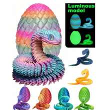 1 Pc 30cm Articulated Viper Statue - 3D Printed Soft Posable Snake Toy With Snake Egg, Mythological Creature Design, Home Decor Stress Relief Toy, Suitable For Christmas, Halloween And Other Holiday Gifts, Suitable For Ages 14+ (Random Eye Color), Fidget Toy, 3D Printed Animal - Viper, 3D Snake, Mini 3D Printed Animal, 3D Printed Snake, 3D Printed Snake With Egg