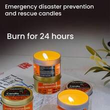 1pc/2pcs/4pcs/6pcs Outdoor Camping Survival Emergency Candles, 24-Hour Burn Time, Smokeless, Vegetable Soy Wax, Suitable For Power Outage, Camping, Earthquake, Disaster Relief, Birthday Party - Multicolor - View 1