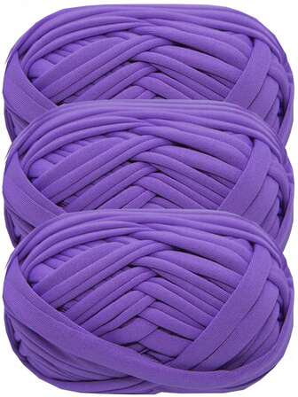 3pcs/300g Premium Polyester Crochet & Knitting Yarn, 30m/100g/Pc Length - Ideal For DIY Projects, T-Shirts, Slippers & Baskets,Fabric Strip Handmade Weaving Diy Bag, Toy, Shoe, Carpet, Organizing Basket Thread