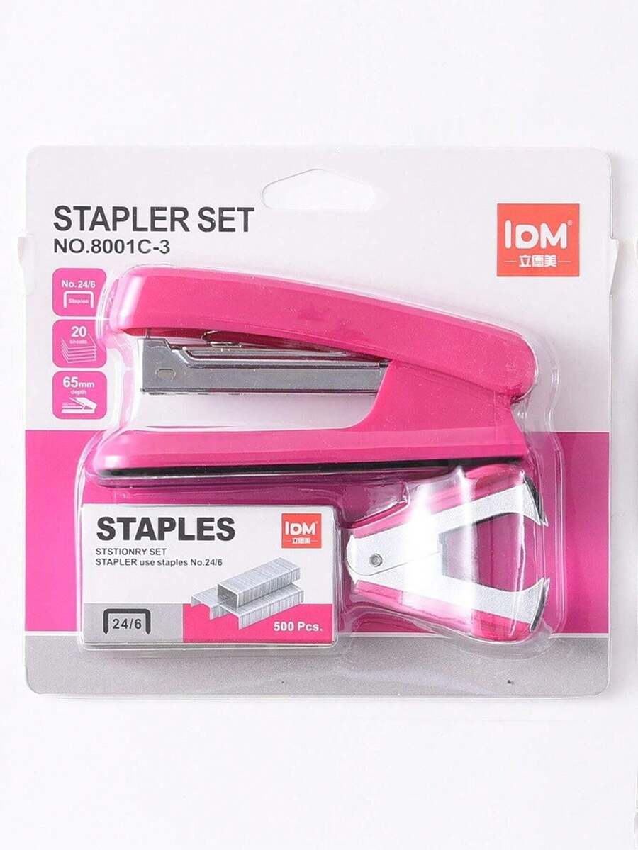 1 Set Stapler, Includes Stapler + Staples, Classic Design Suitable For Office & Study