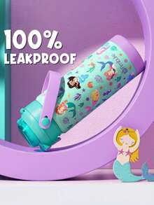 18oz Kids Insulated Water Bottle With Pop-Open Straw - 18/8 Stainless Steel Kid Cup Vacuum Tumbler Leak Proof Portable Kids Cup For Travel School Boys Girls - Mermaid - 查看 7
