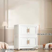 Foldable Storage Box, Double Door Storage Box With Lid And Wheels, Stackable Storage Box For Clothes, Snacks, Toys, And Books, Home Office Outdoor Folding Container