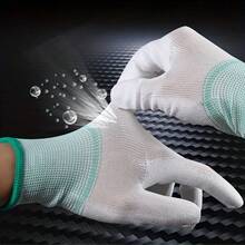 Black Knitted Polyester Breathable Work Gloves, No PU Coating Or Silicone, Durable, Anti-Slip, Breathable, Suitable For Gardening, Outdoor Labor, Agriculture, One Size Fits All Construction And DIY, Digging, Planting, Weeding, Nail And Finger Protection, Suitable For Men And Women