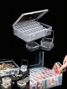30 piezas Cajas de almacenamiento de plástico transparente - Adecuadas para cuentas, joyas y manualidades - Solución de organización duradera, regalo pequeño perfecto para ti, joyero