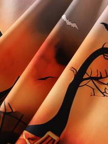 Girls' Pumpkin Halloween Outfit, Includes Pinafore Dress + Hooded Cape Jacket, Autumn/Winter