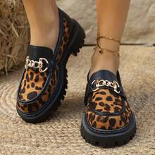 British Style Single Shoes For Women With Thick Soles And Round Heads, European And American -On Loafers For Spring And Autumn 202 - 黑色 - 查看 6