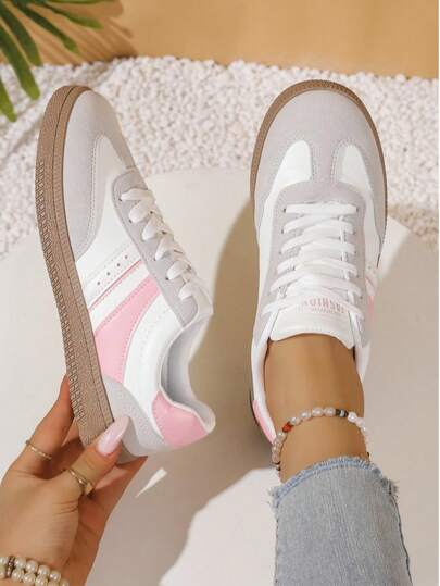 Women's Casual Sports Shoes, Non-Slip Sneakers, Lightweight Running Shoes For Spring, Summer And Autumn, Suitable For Students, White, Beige, Soft Sole, Breathable, Shock-Absorbing, Casual, Daily, Walking, Jogging, Comfortable Women Sports Shoes