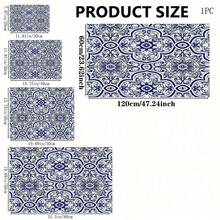 1 Stück Abtropfmatte für Küchentheken mit blauem Barock-Blumendruck, super saugfähig, kaschiert Flecken, Mehrzweckmatte für Ess- und Küchenbereich mit Gummirückseite, geeignet für Kaffeemaschine, Geschirrständer, Küchentheke, Kaffeetasse, Cut Out - HL  225 - Übersicht 5