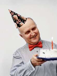 Custom Party Hats - Personalized Age & Photo Design, Celebratory Paper Headwear For 21st, 30th, 40th, 50th, 60th, 70th, 80th, 90th Sports Day,Anniversaries & Retirement, Party Accessories | Celebratory Headwear | Durable Party Hat