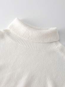 Damski swobodny sweter z dzianiny i długa spódnica, sweter z wysokim kołnierzem i długa spódnica w jednym kolorze, jesień/zima