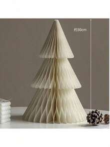 Juego de 3 piezas de decoración de escritorio de árbol de Navidad de papel en forma de panal 3D, bola de flores de papel 2025 para decoración de centro del hogar, oficina, cocina, fiesta festiva, decoración multifuncional para boda, cumpleaños y actividades estacionales, decoración de mesa para fiesta de Año Nuevo