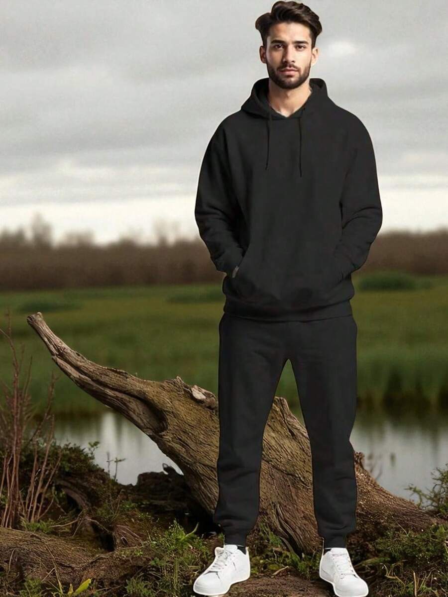 PANTS PARA CABALLERO LISO COMODO PARA USO DEPORTIVO GYM O DIARIO - Negro - Ver 1