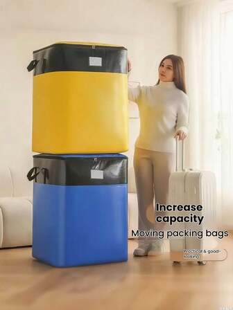 Büyük Kapasiteli Su Geçirmez Saklama Çantası, Saplı Katlanabilir Giysi Saklama, Büyük Kapasiteli Saklama, Ev Tipi Büyük Kapasiteli Giysi Yorgan Saklama Kovası, Toz ve Nem Geçirmez Çanta, Saplı Çift Fermuar, Saklama Kutusu, Taşınabilir Seyahat Saklama Sepeti, İdeal Saklama, Okul Aksesuarları ve Okul Eşyaları İçin Yatak Altı Saklama Çantası