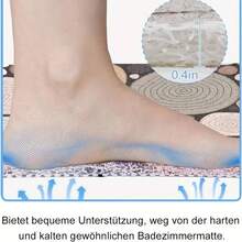 حصيرة الحمام غير الانزلاقية ، حصيرة حمام ناعمة مريحة مع فتحات تصريف ، حصيرة حمام من مادة البي في سي بتصميم لوفة للتدليك للاستخدام في الحمام والأماكن الرطبة ، سريعة التجفيف