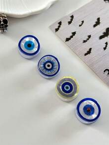 4个/6个恶魔眼迷你发夹，几何形状（圆形、椭圆形），适用于刘海、额头、侧边，女士派对配饰，优雅时尚爪夹，节日必备发饰 - 多色 - 查看 14