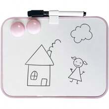 6" X 8" Magnetic Dry Erase Board With Candy Pink Frame, Includes Marker And 2 Magnets - Small Whiteboard For School Lockers, Classrooms, Home, Office, Travel