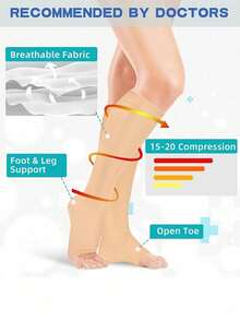 男女通用过膝压缩袜，四季皆宜 | 预防深静脉血栓形成，缓解静脉曲张 | 纤体露趾支撑袜，舒适保暖