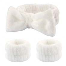 3-Piece Kit With One Pair Of Facial Washing Bracelets + One Water-Absorbing Artifact - White - View 1