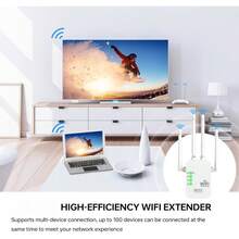 WiFi Extenders Signal Booster For Home - Internet Extender WiFi Booster, Long Range Up To 12880Sq.Ft And 120 Devices WiFi Repeater Signal Booster