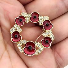 Auf dass wir nicht vergessen Rote Emaille Blumen Mohn Brosche Rucksack für Schule Büro Accessoires Hemden Jacken Schmuck Weihnachten Halloween Kleidung Anstecker Lustig Süß Lehrer Geschenke