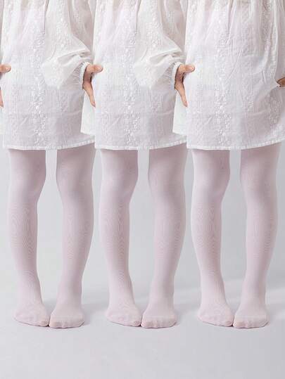 3 paires de collants de couleur unie pour filles/enfants, leggings de mode classique et simple, doux et confortables pour un port quotidien, convenant à l'automne/hiver, l'école, les voyages, les vacances