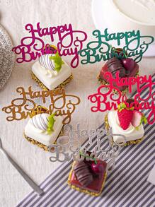 10pcs/50pcs Multi-Color Birthday Cake Toppers Set, Glitter Cake Decorations Birthday Cake Picks Party Supplies