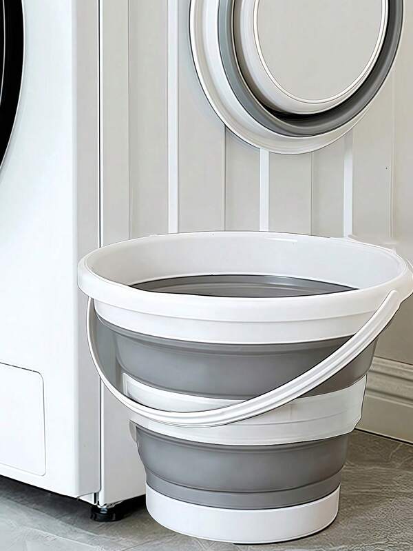 1pc Bathroom Dirty Clothes Basket, Back To School Tools, Foldable Laundry Bucket, Foot Washing Bucket, Laundry Bucket, Bathroom Storage And Organization, Underwear Cleaning Basin, Back To School Supplies, Back To School Season Storage, Bathroom Accessories