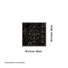 1 件装星空塔罗布，附赠塔罗牌袋 - 神秘黑色背景，饰以金色星星、月相和花卉图案 - 非常适合占卜、牌阵摆放和祭坛装饰，巫术祭坛装饰 | 神秘设计 | 耐用涤纶材质，月相装饰