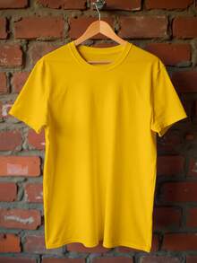 Shirt Premium T-Shirt Yarn 30.1 Basic Unisex Premium - Yellow - View 4