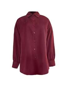 女士常规长度梭织面料纽扣细节长袖衬衫